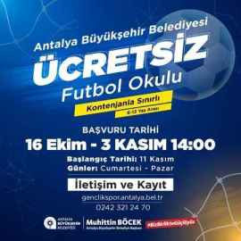 Ücretsiz Futbol Okulu 11 Kasım’da başlıyor