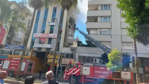 Antalya Caddesi'ndeki personel lojmanında yangın