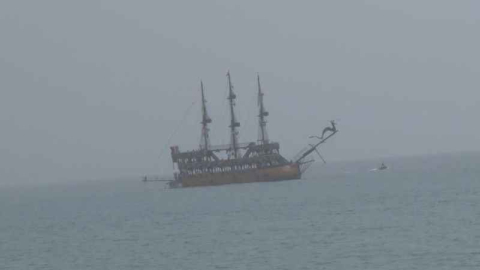 Alanya'da yoğun nem görüş mesafesini düşürdü