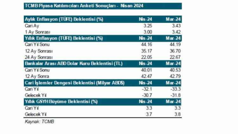 Merkez'in Piyasa Katılımcıları Anketi yayımlandı