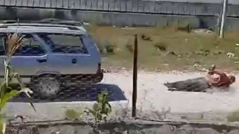 Otomobile bağlayıp 150 metre sürükledi