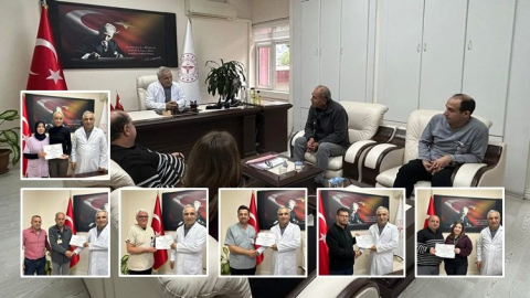 Manavgat Devlet Hastanesi'nde örnek personellere teşekkür belgesi 