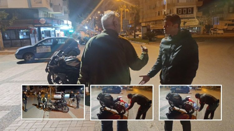 Motosikletin plakası üşümesin diye bere ile kapatılmış!