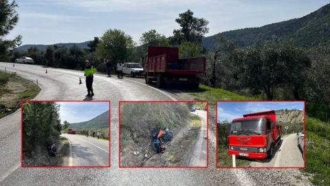 Taşağıl'da kamyona çarpan motosikletin sürücüsü yaralandı