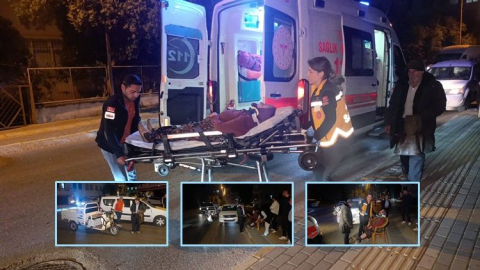 Otomobile yandan çarpan elektrikli bisikletteki yolcu yaralandı