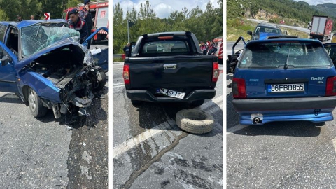 Güçlüköy Mahallesi'nde otomobiller kafa kafaya çarpıştı: 1 ölü 2 yaralı