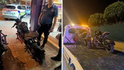 Motosikletin önünü kaldıran sürücü gözaltına alındı