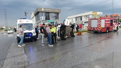Otomobile çarpıp deviren aracın sürücüsü 118 promil alkollü çıktı