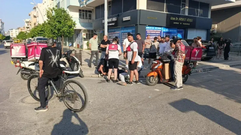 Mithatpaşa-Orhangazi kavşağında otomobil motosiklete çarptı