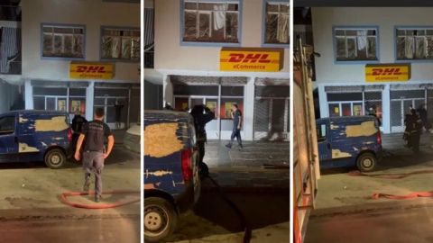 Kargo şubesindeki yangını farkeden çocuklar felaketi önledi