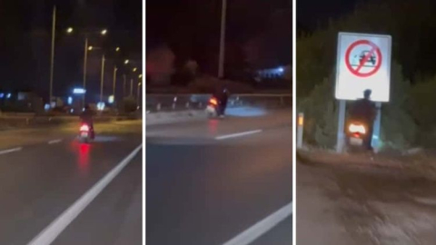 Dehşet anları kamerada: Tabelaya çarpan motosikletli ağır yaralı