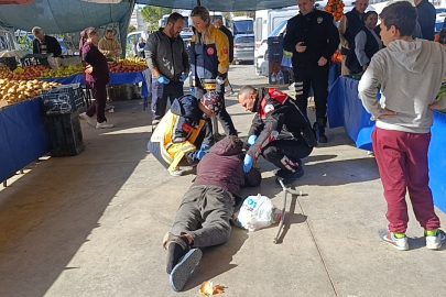 Manavgat Cumartesi Pazarı'nda hareketsiz yatan şahıs ekipleri alarma geçirdi
