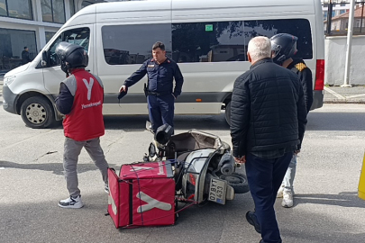 Moto kuryenin kararsızlığı kaza yapmasına neden oldu