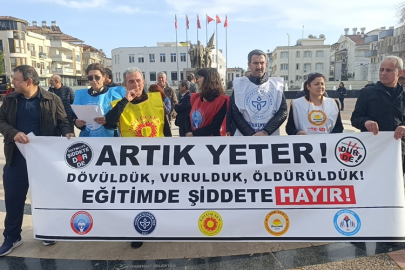 Öğretmen sendikalarından, öldürülen meslektaşları için basın açıklaması