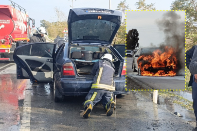 Seyir halinde yanan araç kullanılamaz hale geldi