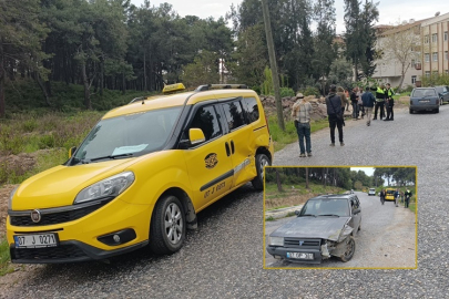 Manavgat’ta yağmur kazası: Otomobil taksiyle çarpıştı