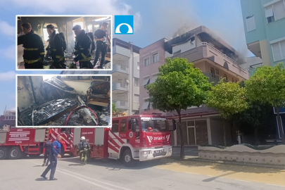 Manavgat’ta üç katlı binada yangın paniği