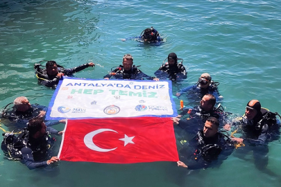 Manavgat Protokolü ve gönüllülerden Side'de deniz dibi temizliği