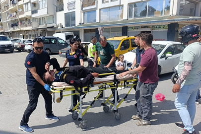 Bisikletli çocuğa çarpmamak için motosikleti devirdi