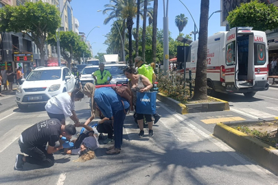 Motosiklet, yaya geçidinde Alman kadın turiste çarptı 